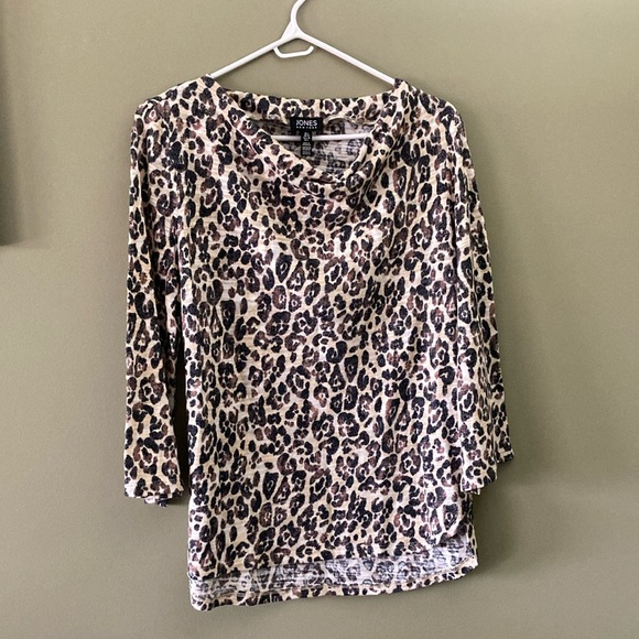 Jones New York Cream Ruched 3/4 Sleeve Blouse - Picture 1 of 13